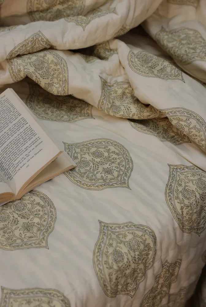 Open book on a kiftsgate stone quilt