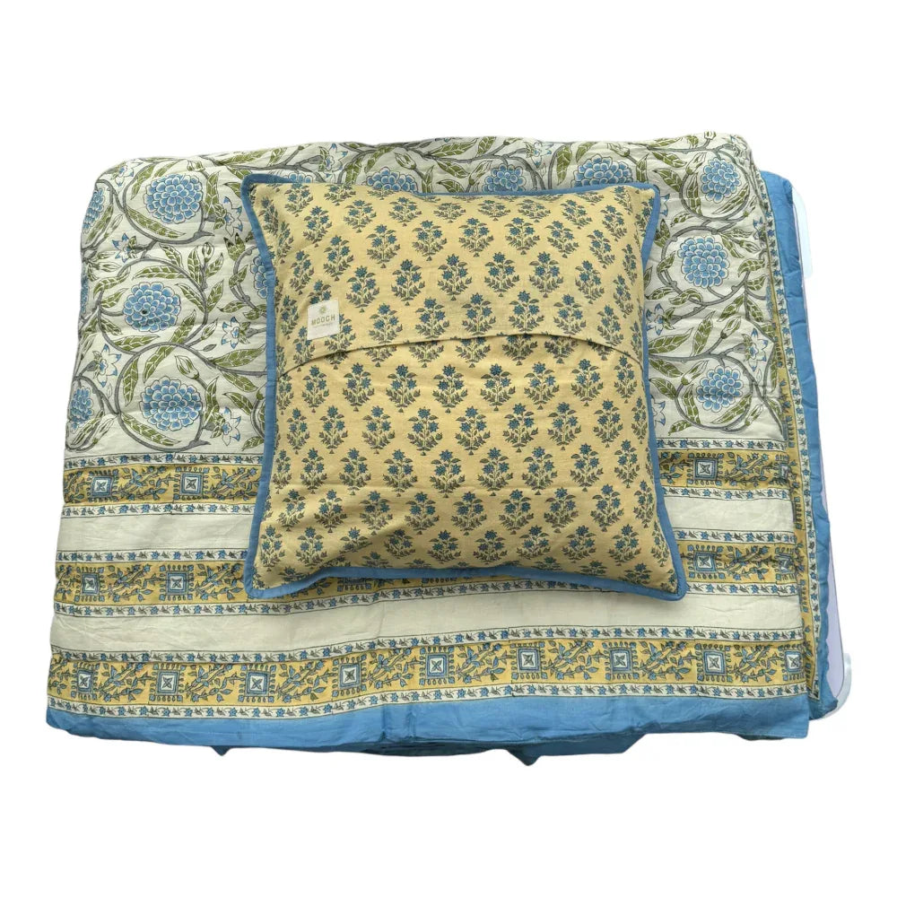 Luxury Quilted Bedspread / Eiderdown - Wolds Steel