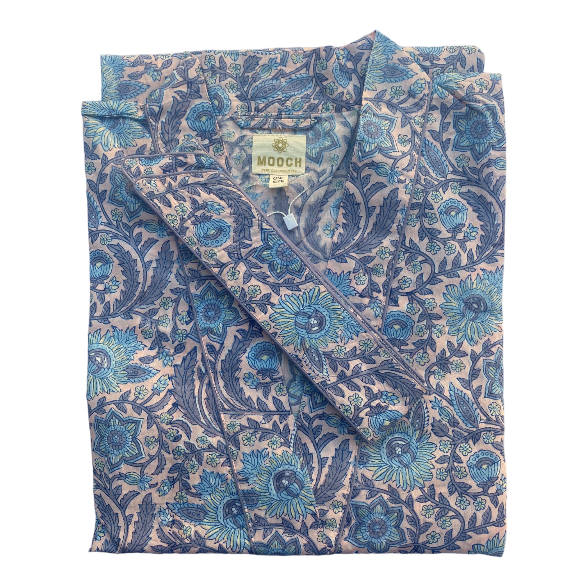 Cotton Dressing Gown / Robe - Snowshill Lavender