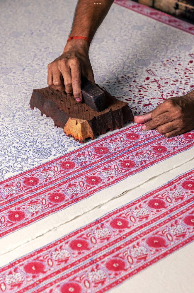 Printed Cushion Cover Piped - Broad Campden Poppy