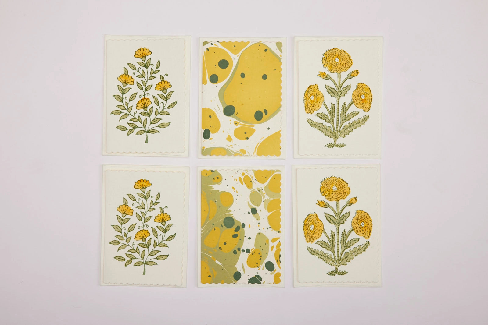 Hand Block Printed Notecard Set