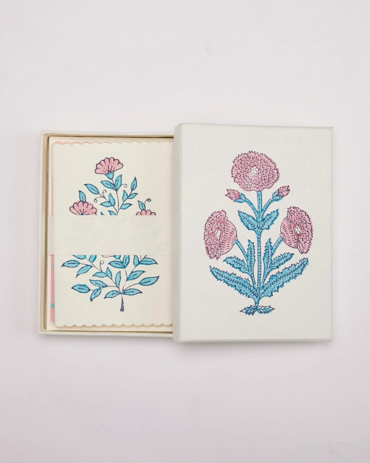 Hand Block Printed Notecard Set