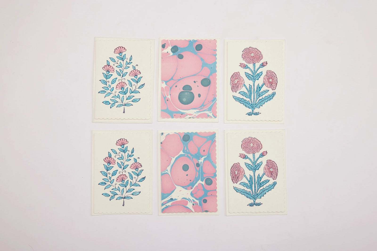 Hand Block Printed Notecard Set