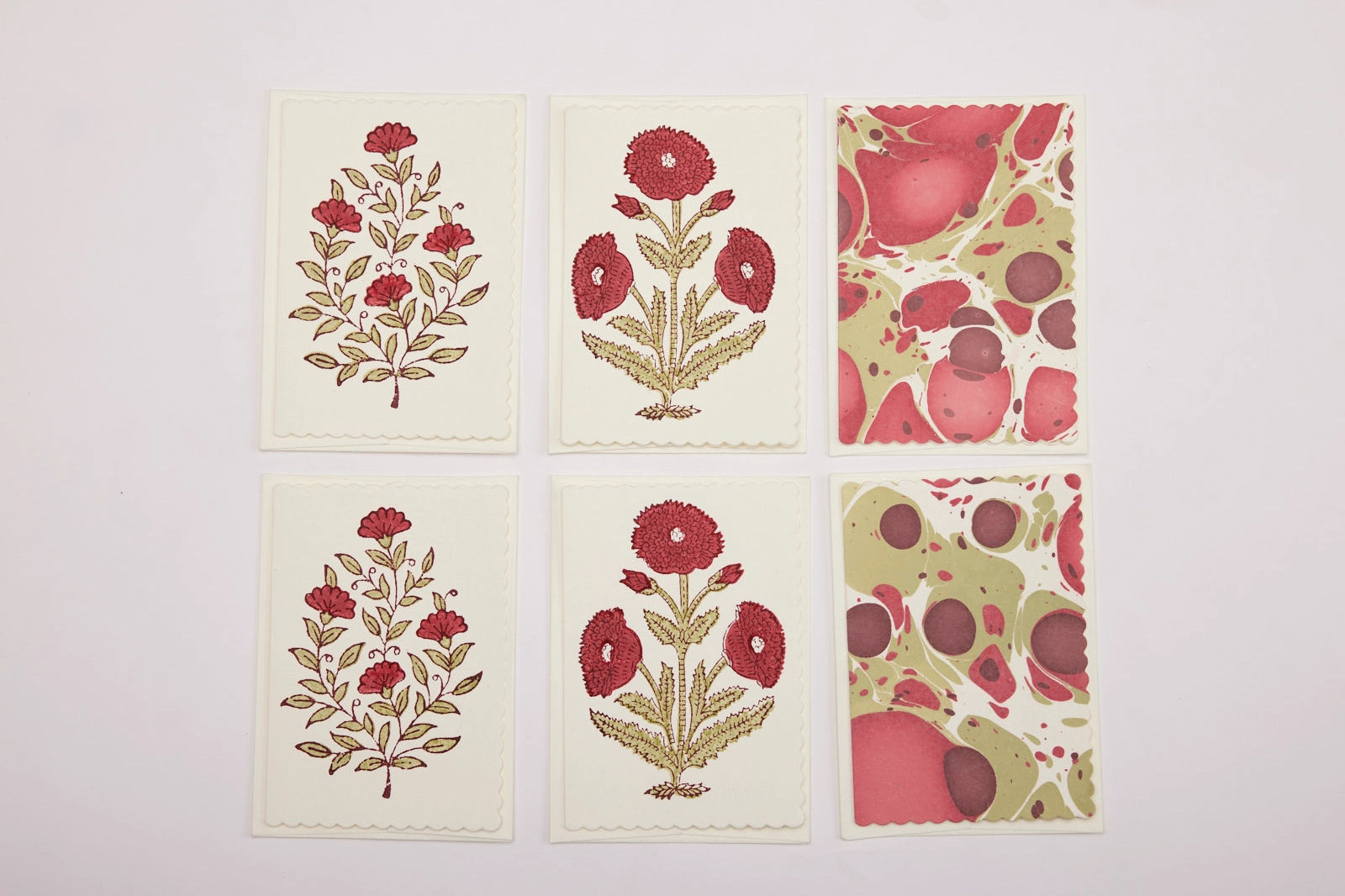 Hand Block Printed Notecard Set