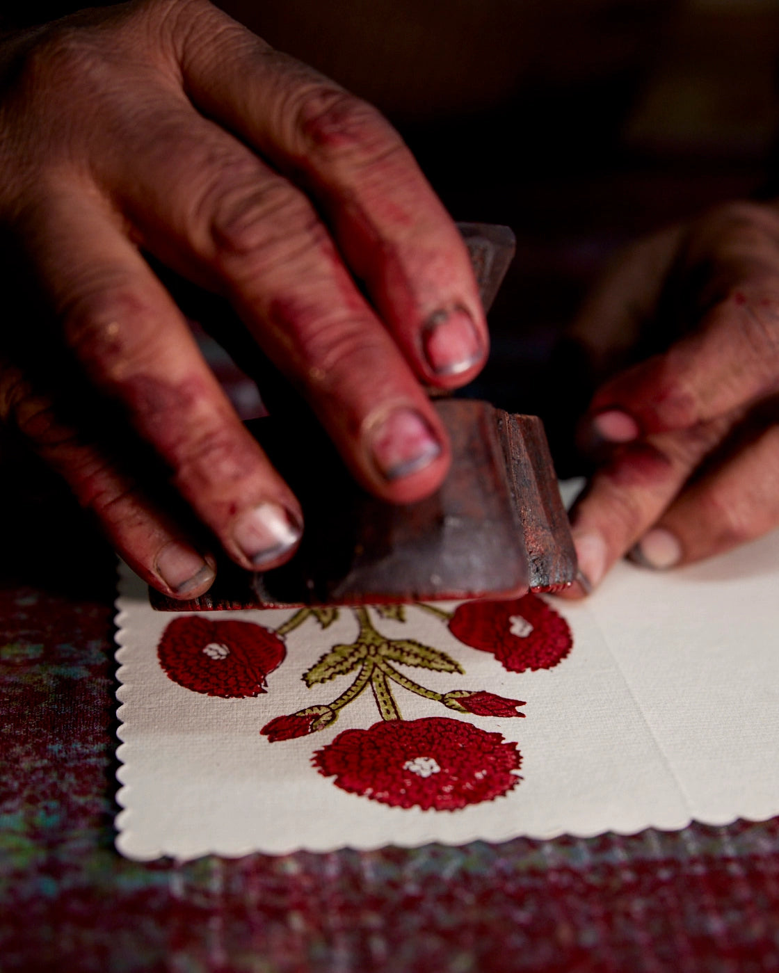 Hand Block Printed Notecard Set