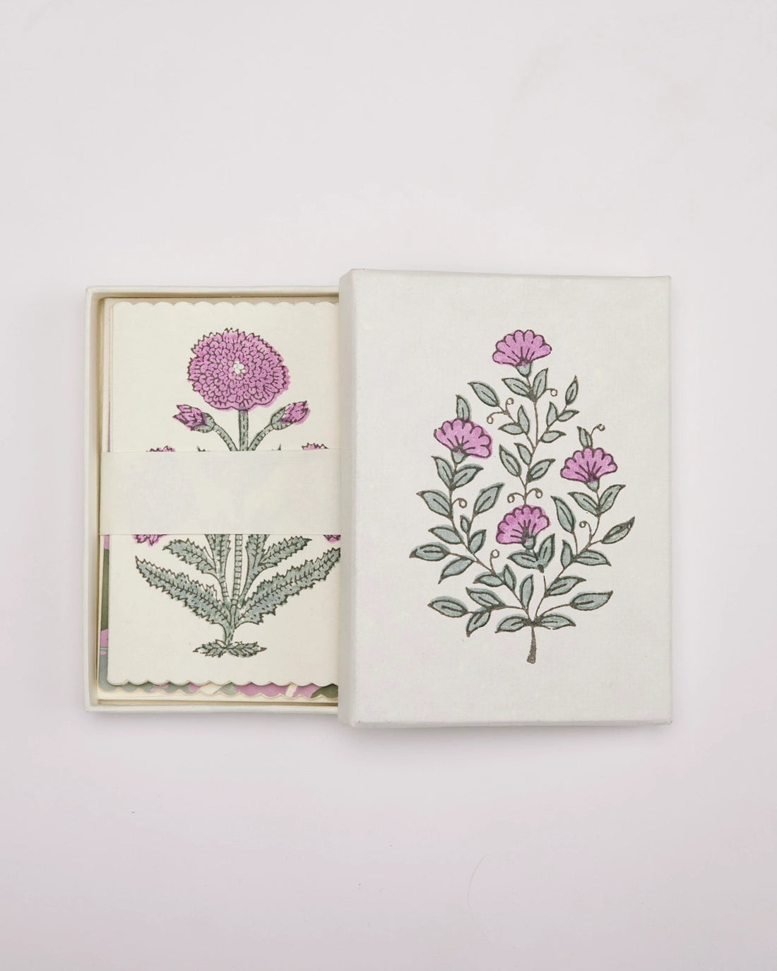 Hand Block Printed Notecard Set