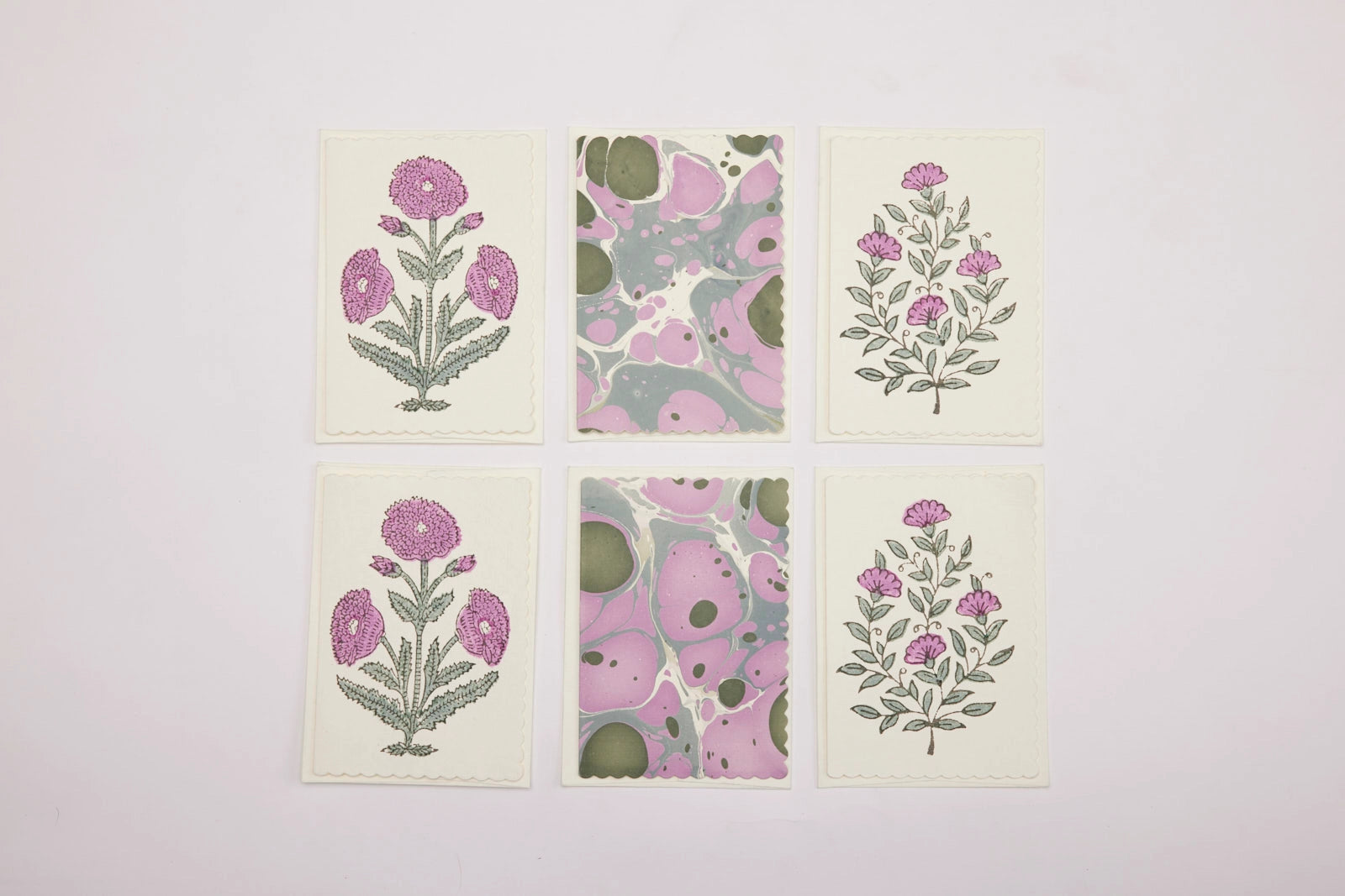 Hand Block Printed Notecard Set