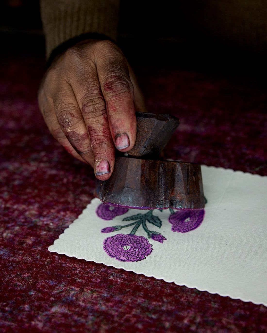 Hand Block Printed Notecard Set