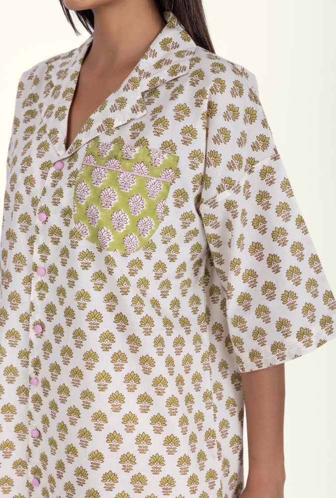 Cotton Nightshirt - Booti Olive
