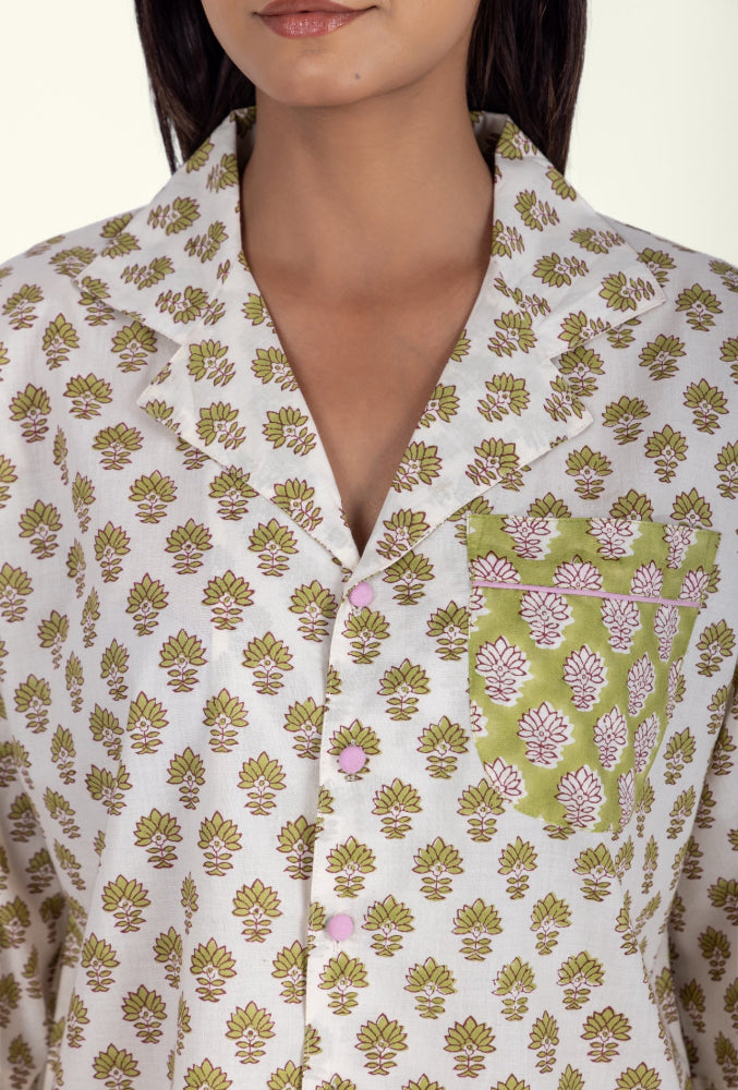 Cotton Nightshirt - Booti Olive