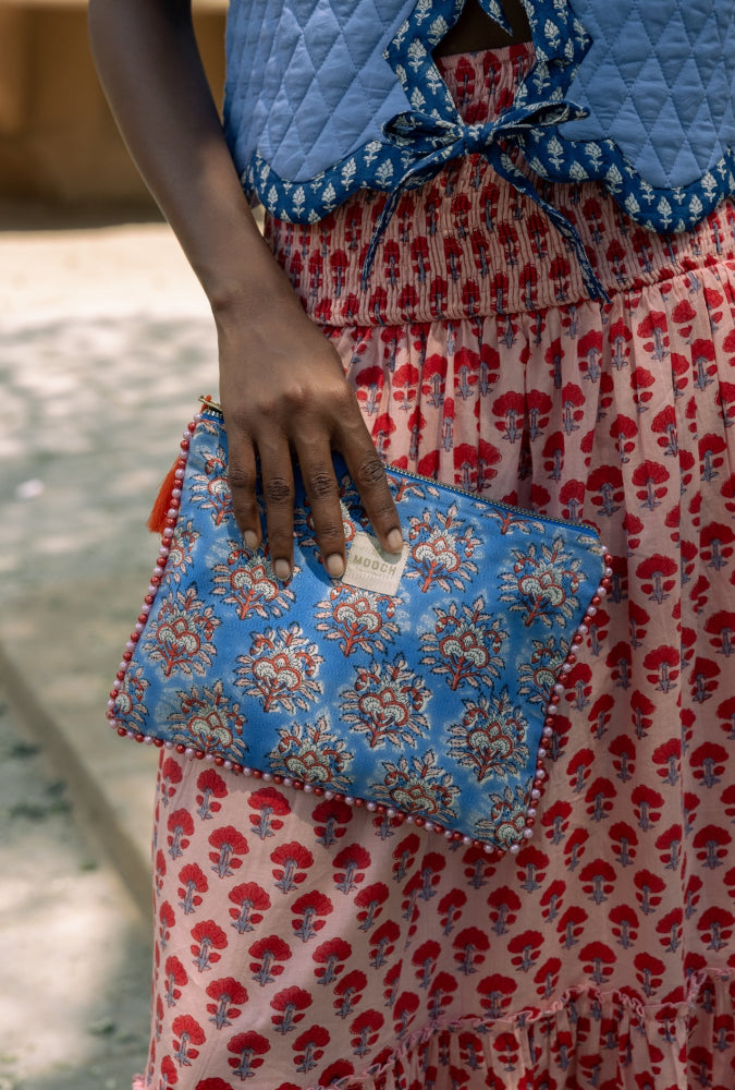 Printed Clutch Anything Bag - Beacon Sapphire