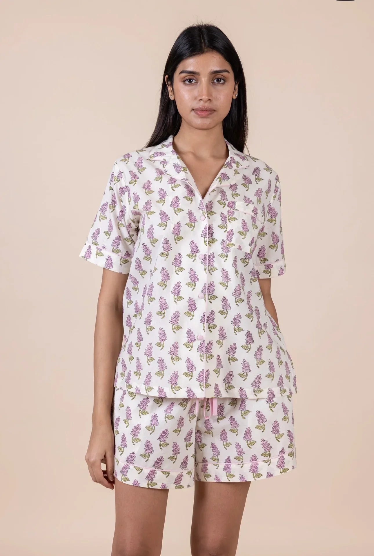Short Cotton Pyjamas - Veronica Mauve