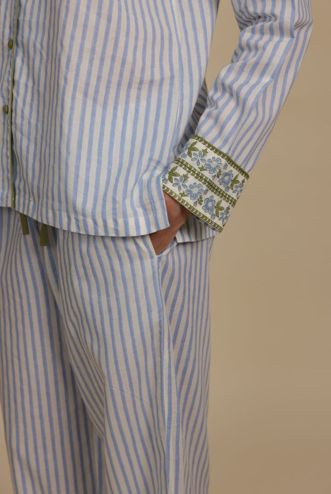 Cotton Pyjamas - Dovers Sky Stripe