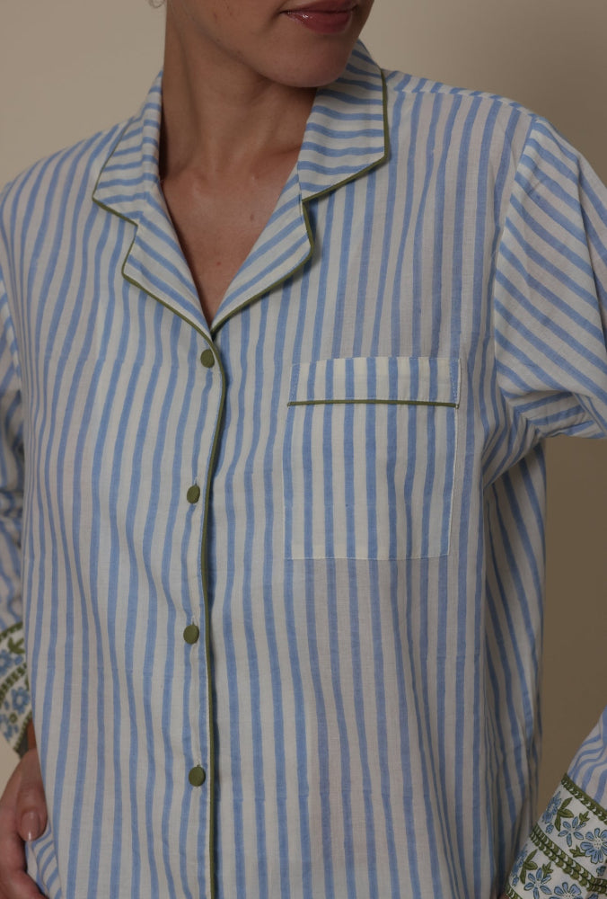 Cotton Pyjamas - Dovers Sky Stripe