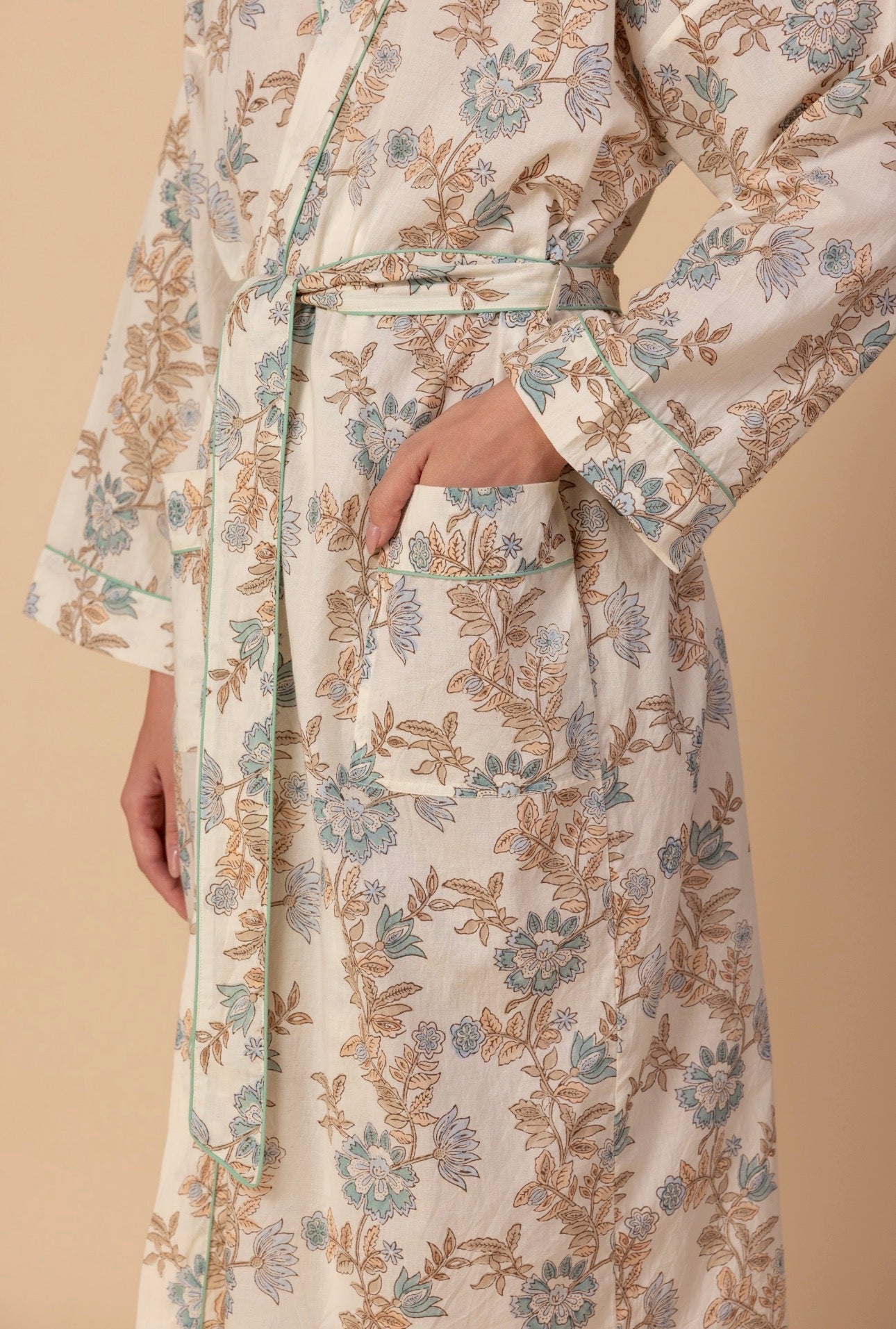 Cotton Dressing Gown / Robe - Paxford Mist