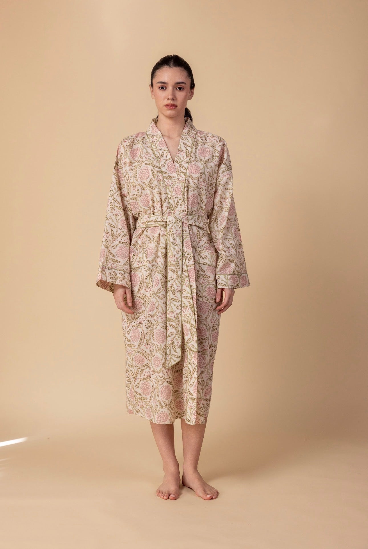 Cotton Dressing Gown / Robe - Wolds Bloom