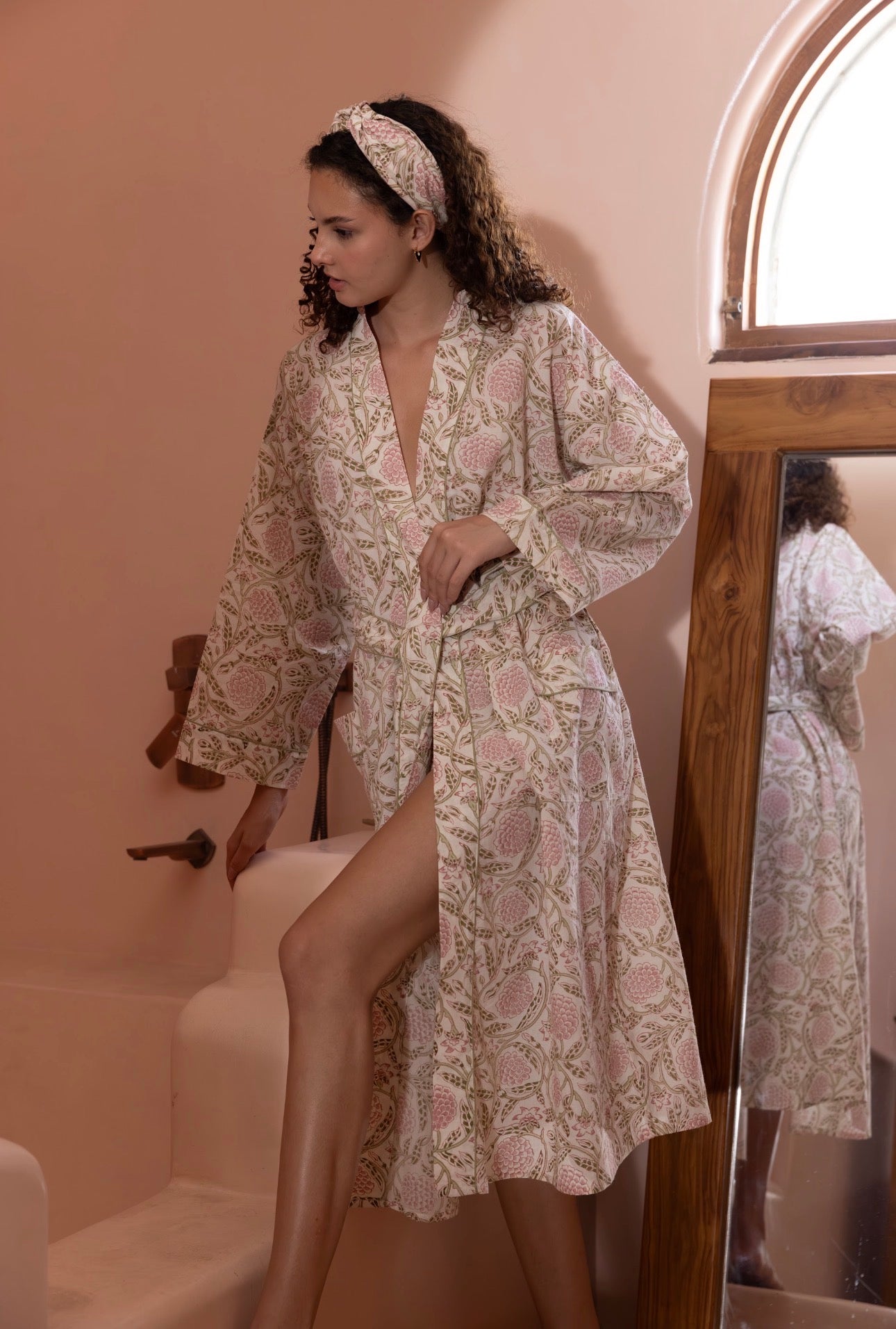 Cotton Dressing Gown / Robe - Wolds Bloom