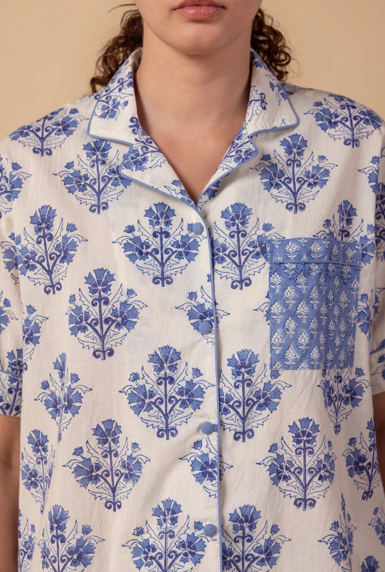 Short Cotton Pyjamas - Bluebell Buta
