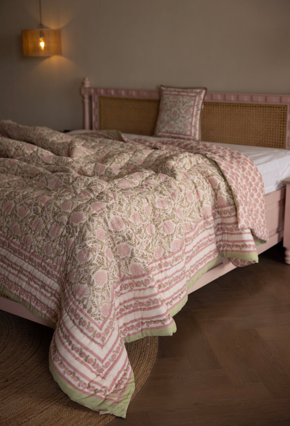 Luxury Quilted Bedspread / Eiderdown - Wolds Bloom