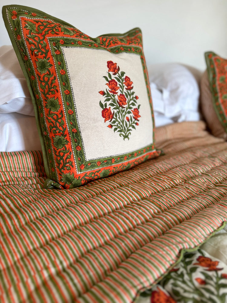 Printed Cushion Cover Piped - Wilson Amber