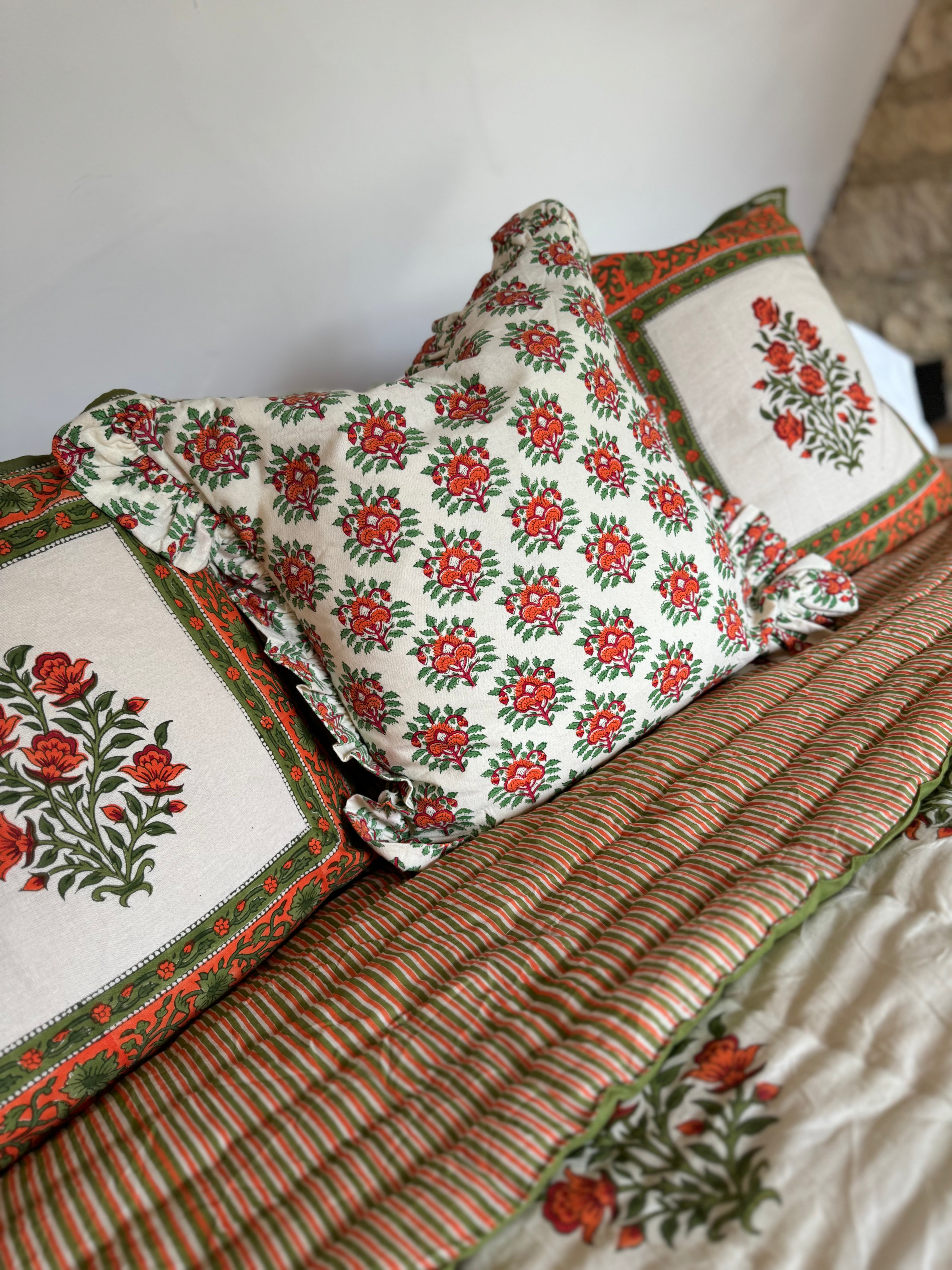 Printed Cushion Cover Piped - Wilson Amber