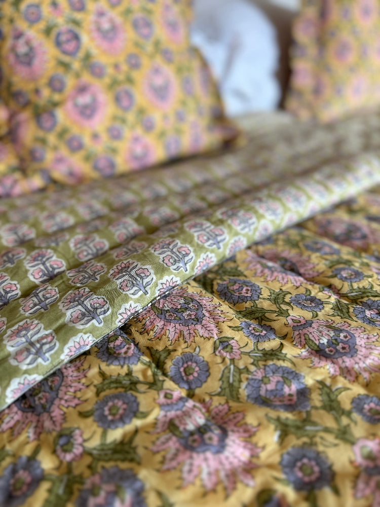 Luxury Quilted Bedspread / Eiderdown - Mona Jojoba