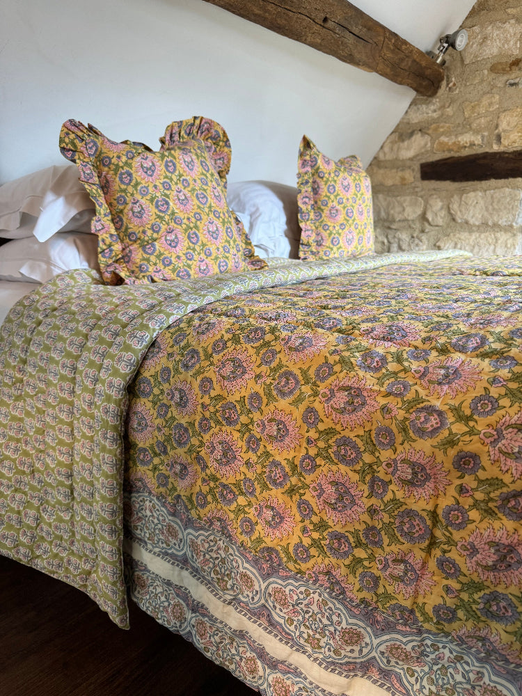 Luxury Quilted Bedspread / Eiderdown - Mona Jojoba