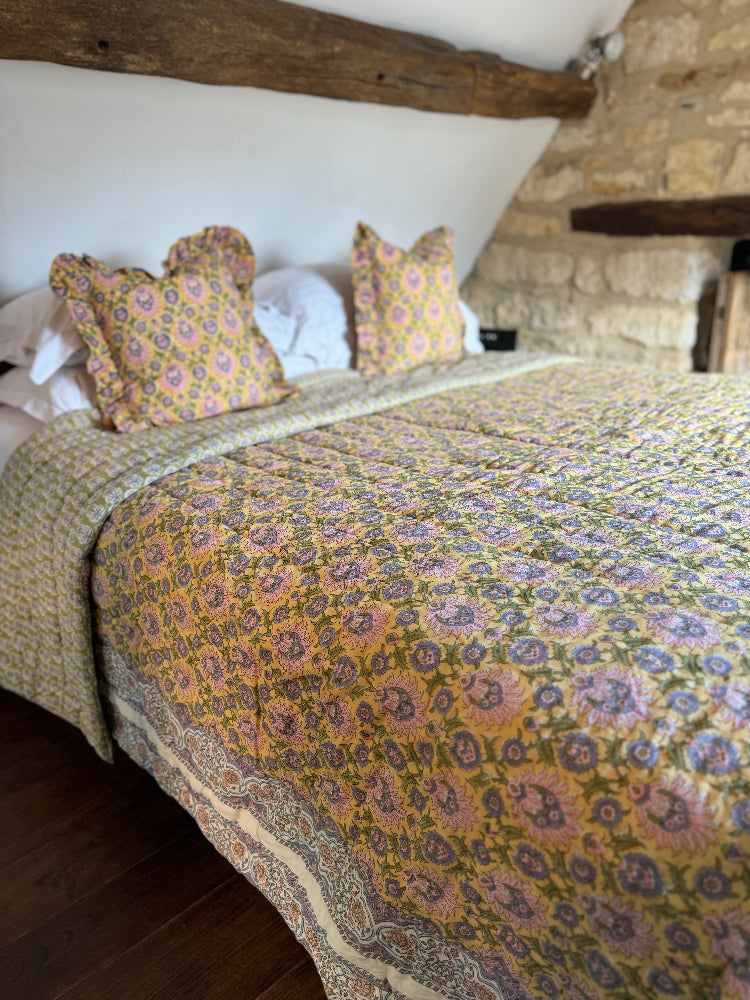 Luxury Quilted Bedspread / Eiderdown - Mona Jojoba