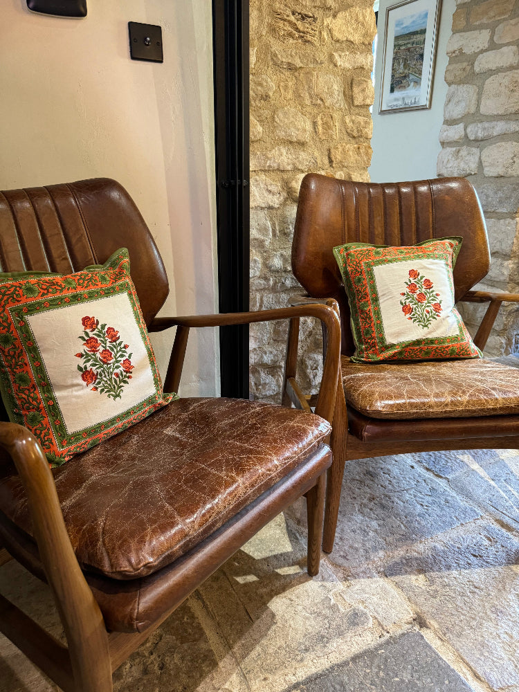 Printed Cushion Cover Piped - Wilson Amber