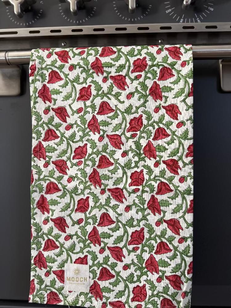 Printed Tea Towel - Hicks Scarlet
