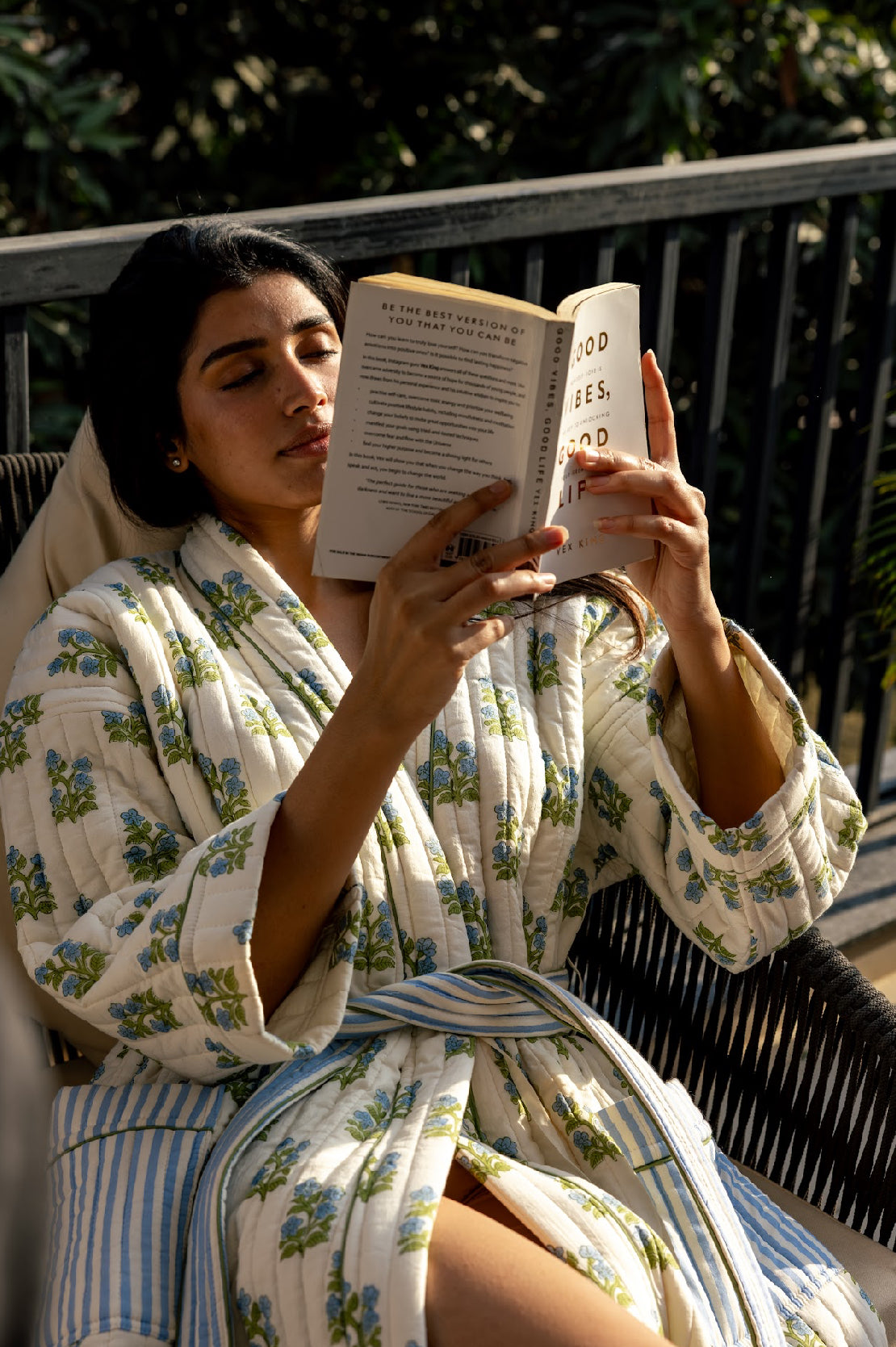 Quilted Luxury Cotton Dressing Gown / Robe - Arlie Meadow