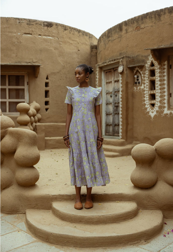 Organic Cotton Dress - Evie Lime